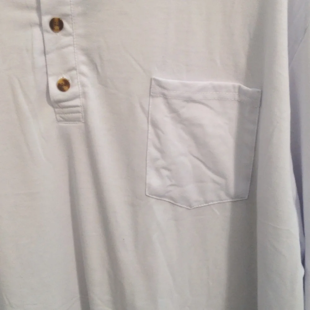 Uni Clau Men's Big & Tall Long Sleeve White Pocket T-shirt. Size 3 X - Picture 3 of 6